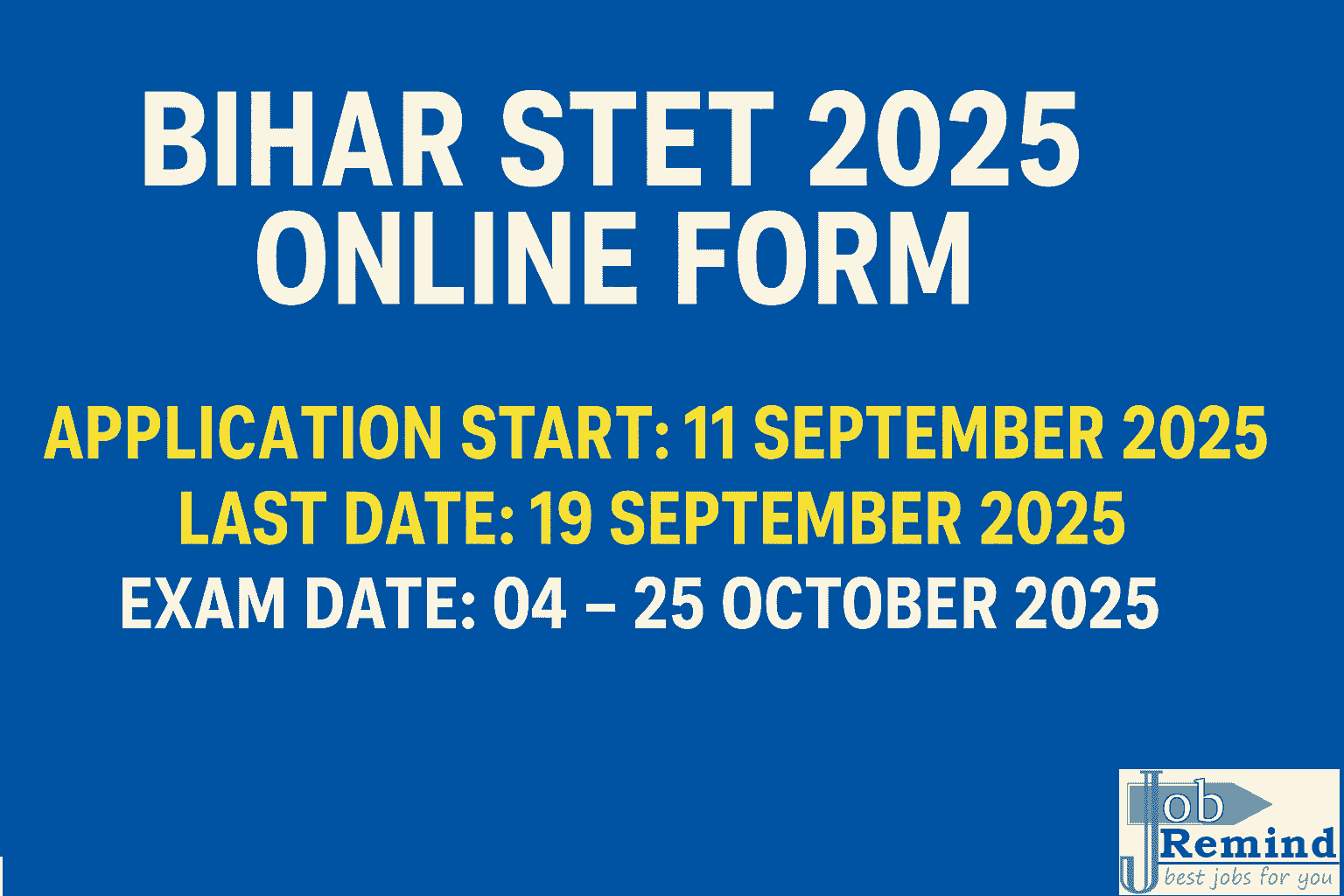 Bihar STET 2025 Online Form